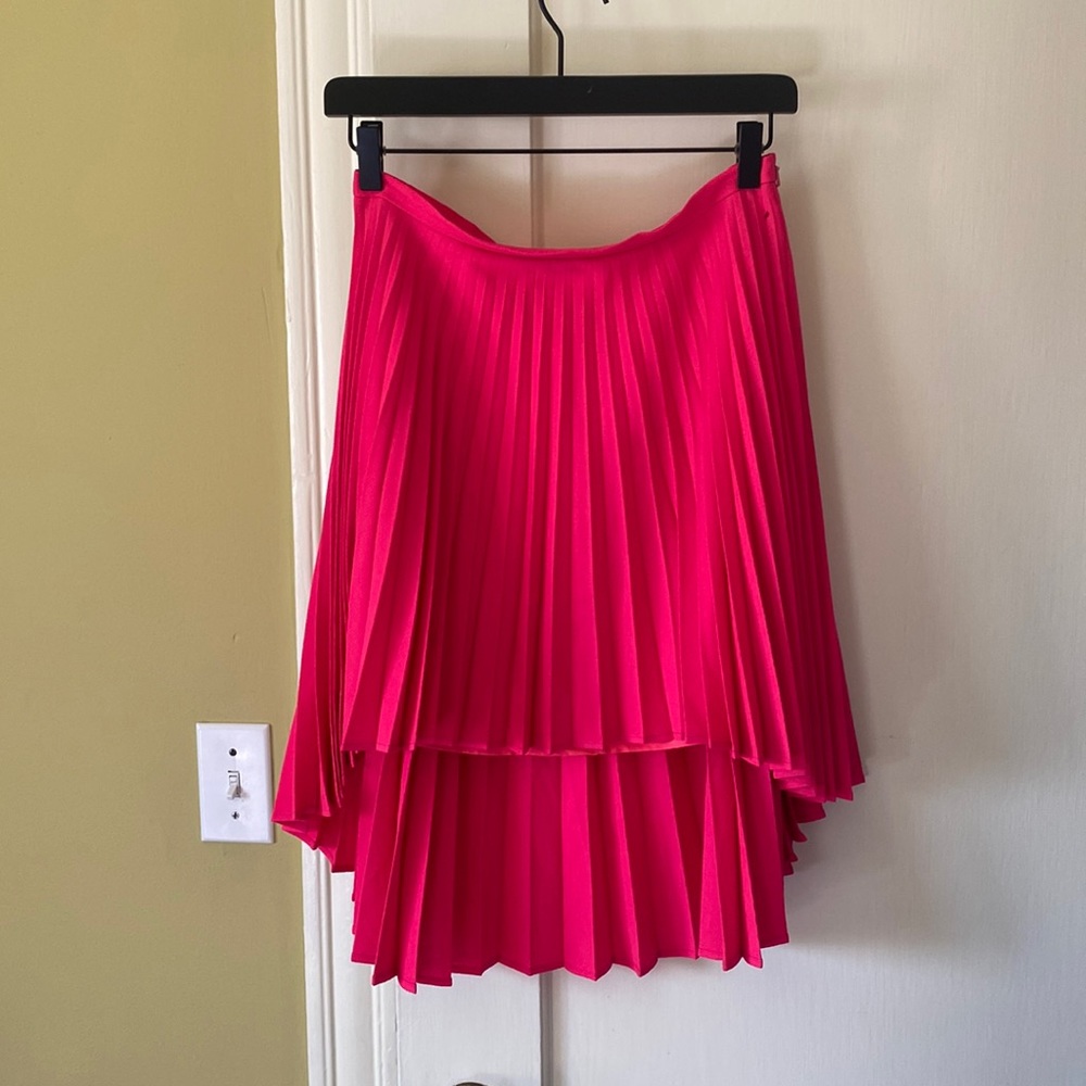 Christopher Kane Asymmetric Pleated Skirt, Bright Fuchsia